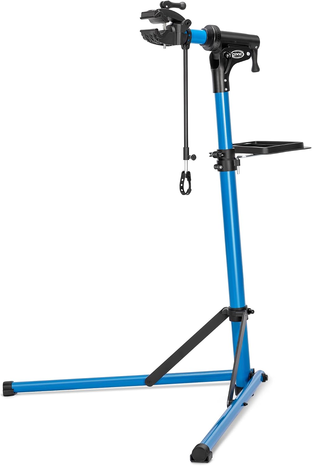 CXWXC Stojak montażowy do roweru, aluminiowy, składany stojak do montażu rowerów elektrycznych, rowerów górskich, z magnetyczną głowicą obrotową o 360° (Niebieski)