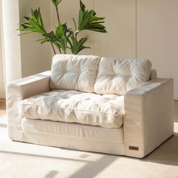 MAXYOYO Sofa podłogowa o szerokości 140 cm z poduszką, składana sofa 2 w 1, z funkcją spania, powierzchnia do leżenia, 101 x 196 cm, do salonu, sypialni, salonu