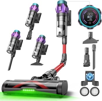 Ultenic U18 Pro Odkurzacz akumulatorowy, 55 kPa/600 W, do 80 min, pojemnik 1,6 l, filtracja cyklonowa, ekran dotykowy, szczotka anty-splątaniowa, ścienna stacja ładująca