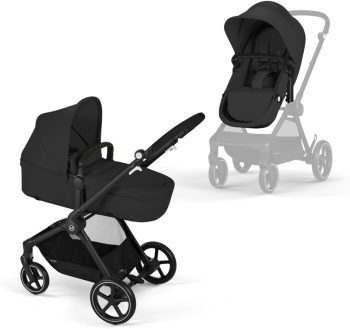 CYBEX Gold Wózek dziecięcy EOS 2-w-1, System podróżny, Od urodzenia do 22 kg (ok. 4 lata), Moon Black
