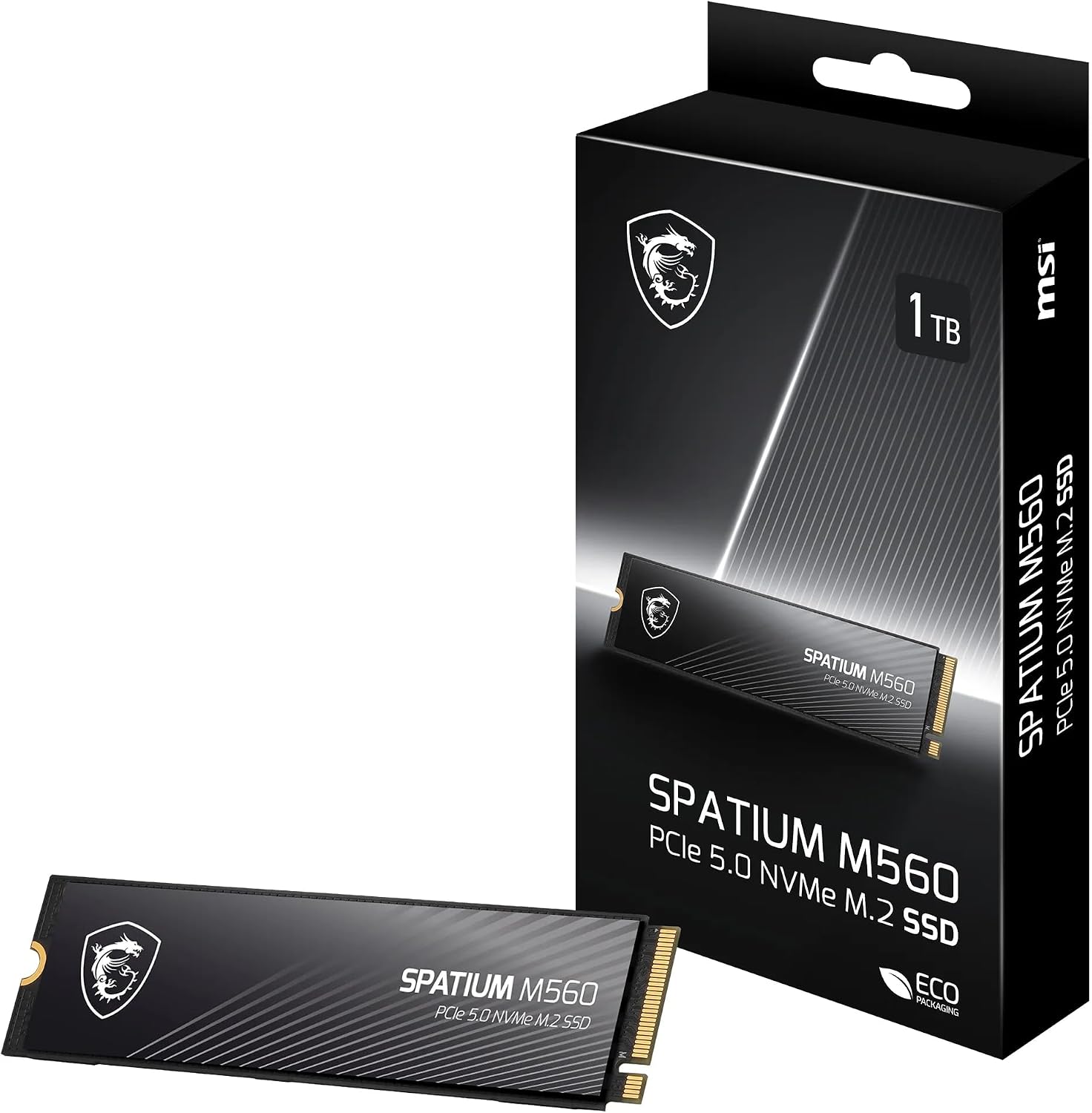 MSI Spatium M560 SSD 1TB PCIe 5.0 NVMe M.2 Wewnętrzny dysk SSD 10.200MB/s Read & 8.400MB/s Write, 3D NAND, Built-In Data Security, Center