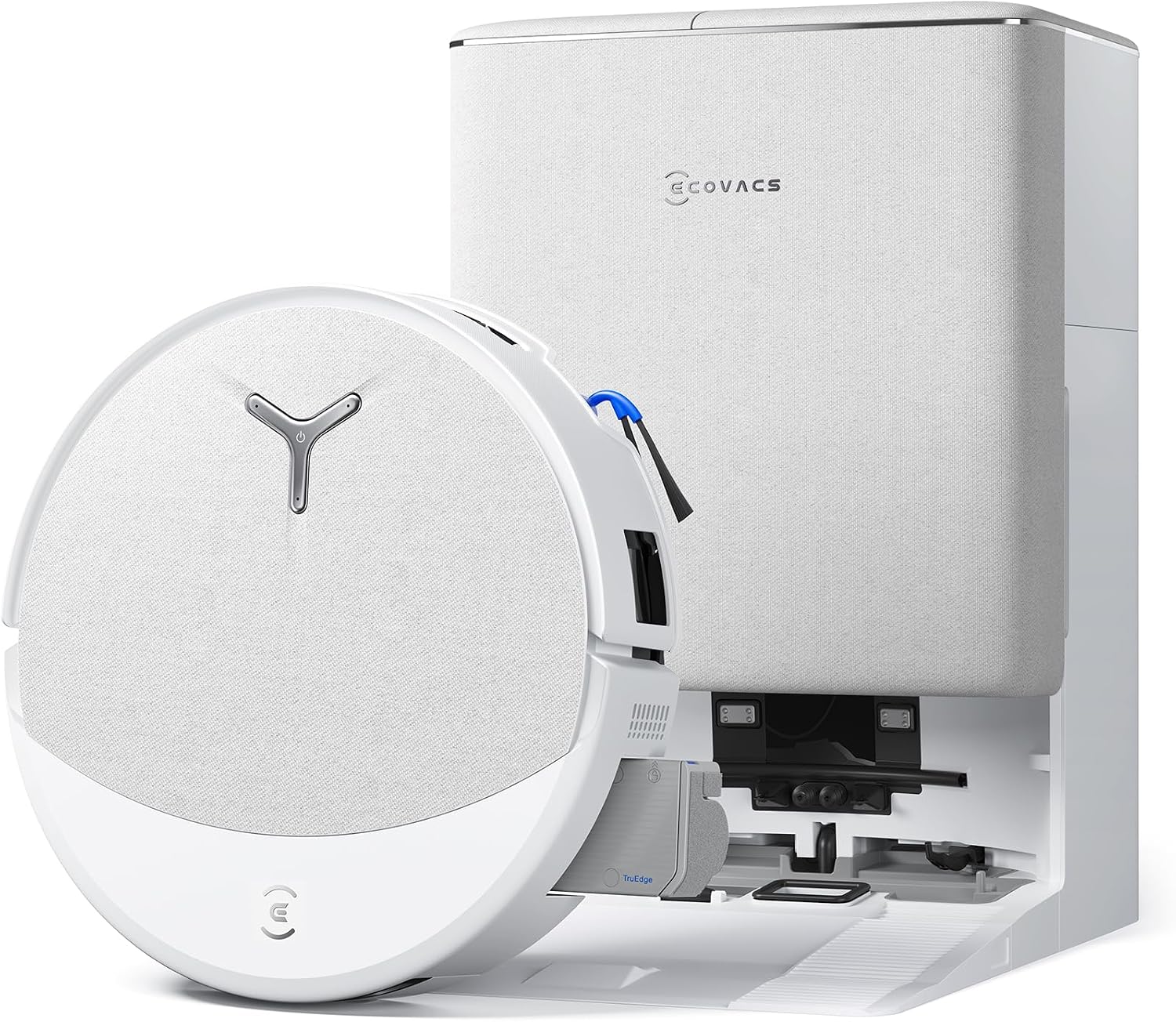 ECOVACS DEEBOT T90 PRO OMNI odkurzacz do odkurzacza, 30 000 Pa, ładowanie PowerBoost, OZMO ROLLER 3.0 z TruEdge 3.0, automatyczna dystrybucja roztworu czyszczącego, AGENT IA YIKO, biały