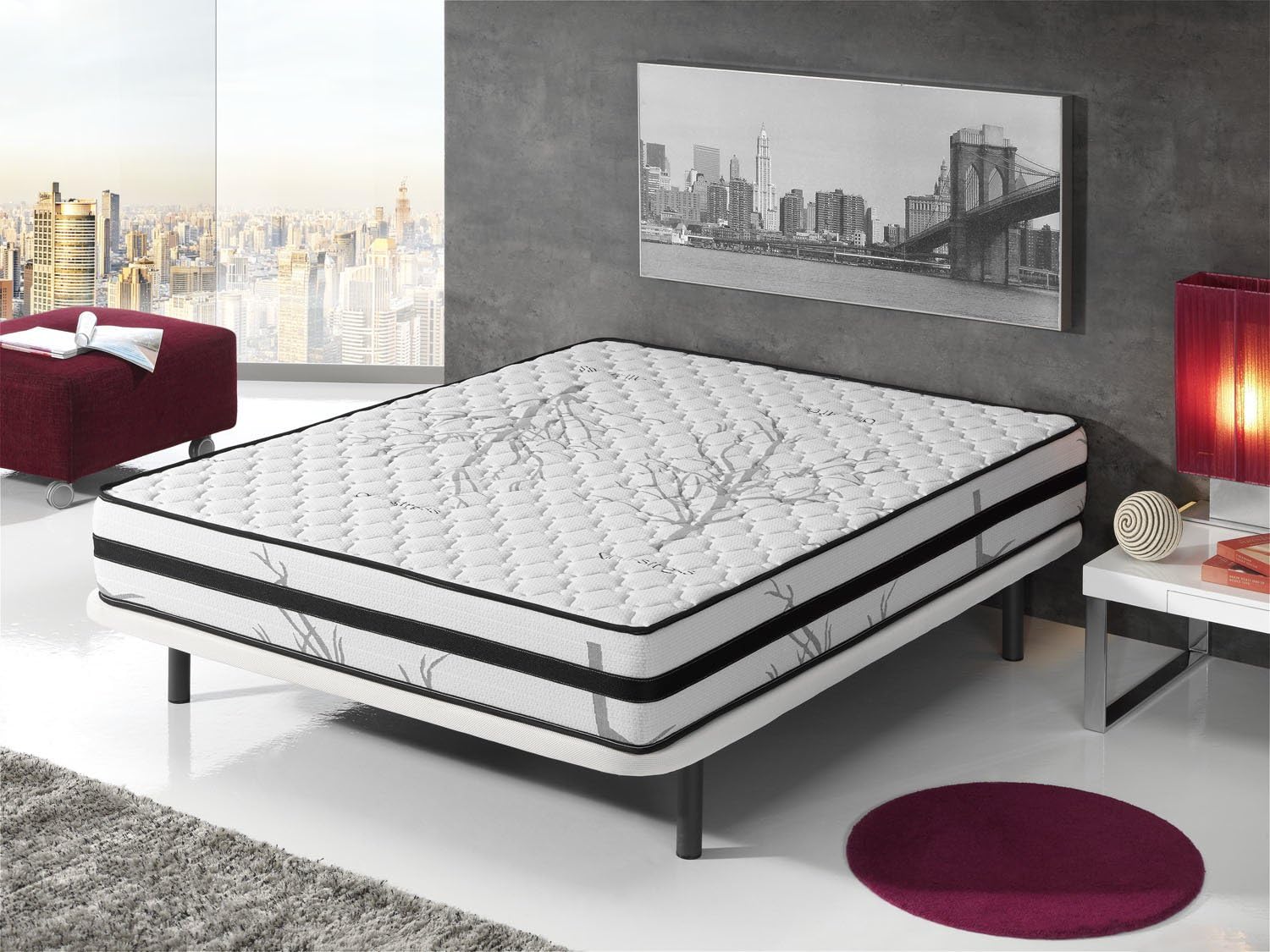 Simpur RELAX | Materac Therapy Carbon Anti Stress 160x200 cm Memory Foam Soft | Grubość 19cm | Tkanina 3D z systemem Airfresh | Miękka pianka o wysokiej gęstości HR Visco