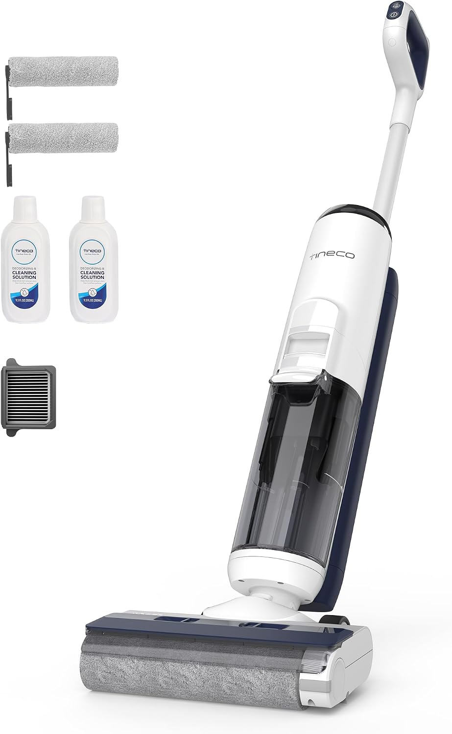 Tineco iFLOOR 5 Breeze Complete odkurzacz do pracy na mokro i na sucho, Jednoetapowe czyszczenie twardych podłóg, Czyszczenie krawędzi <0,5 cm, Samoczyszczenie, Lekki bezprzewodowy mop próżniowy