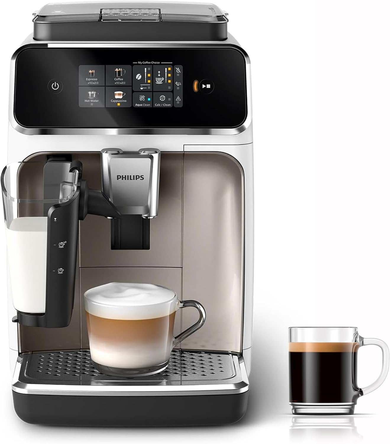 Philips Automatyczny Ekspres do Kawy 2300, LatteGo, Biały Chrom