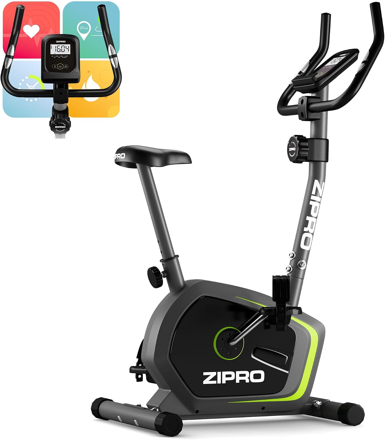 ZIPRO Drift Rower Stacjonarny Magnetyczny - Domowy Sprzęt Fitness z Kółkami Transportowymi - 8 Poziomów Oporu - Wielofunkcyjny Komputer z Wyświetlaczem LCD i Programowaniem Treningu