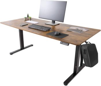 Arebos Biurko z elektryczną regulacją wysokości 180 x 80 cm | funkcja pamięci | regulowane biurko komputerowe 72-118 cm | biurko stojące | ergonomiczny stół biurowy | stolik stojący | Brązowy