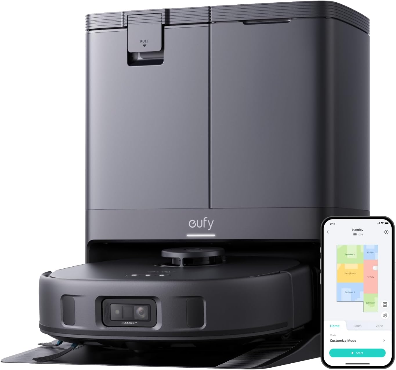 eufy robot sprzątający X10 Pro Omni, 8000 Pa, MopMaster, auto czarny
