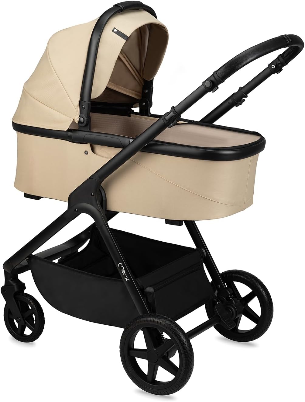 MoMi GISELLE Wózek dziecięcy kombi 2 w 1 z funkcją buggy, 5-punktowy pas bezpieczeństwa, od 1. dnia życia, do 22 kg masy ciała (wózek), kosz na zakupy, materac, ochrona przed deszczem i torba do
