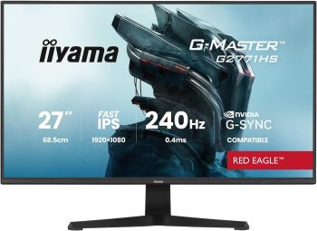 iiyama G-Master Red Eagle G2771HS-B1 27-calowy szybki monitor gamingowy IPS LED Full HD 240 Hz HDMI DP 0,4 ms G-SYNC czarny