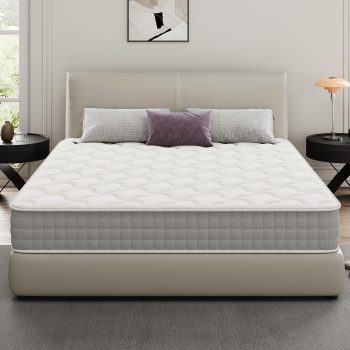 DEWINNER Materac 160x200 Grubość 20CM - Materac ze sprężynami kieszeniowymi i pamięcią kształtu - Biały - Ergonomiczny, Doskonałe wsparcie, oddychający