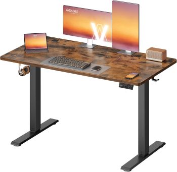 VASAGLE Biurko Elektryczne z Regulacją Wysokości, 120 x 60 x 72-120 cm