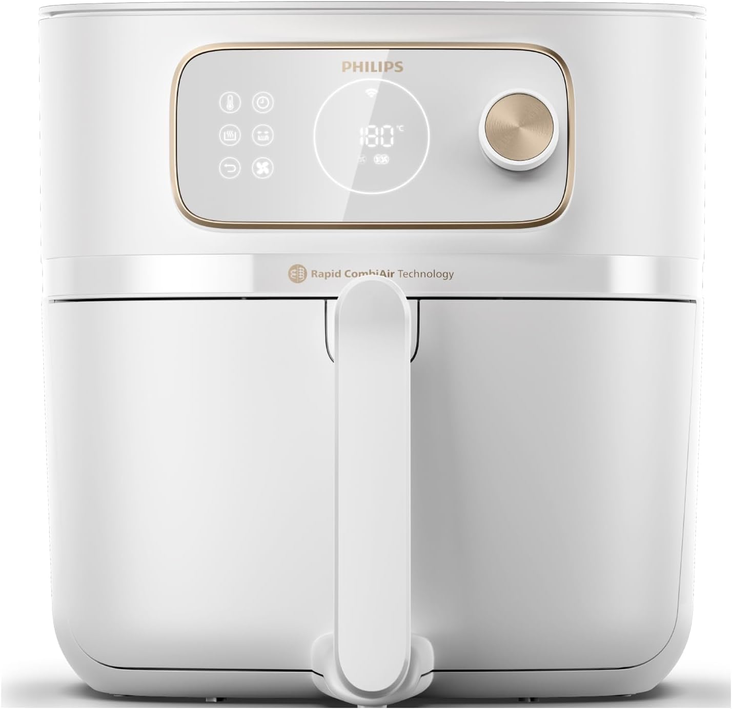 Frytkownica Beztłuszczowa Philips Combi 7000 z Serii XXL - 8,3 l (2 kg), Funkcje Gotowania 22-w-1, WiFi, 99% mmniej dodanego Tłuszczu** z Rapid CombiAir, Aplikacja HomeID, Kolor Biały (HD9876/20)