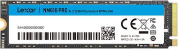 Lexar NM610PRO 1TB SSD, M.2 2280 PCIe Gen3x4 NVMe 1.4 Wewnętrzny dysk SSD, do odczytu do 3300 MB/s podczas odczytu, 2600 MB/s zapisu, 3D NAND Flash Discs do laptopa, komputera stacjonarnego, PC