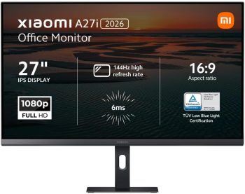 XIAOMI A27i 2026 27-calowy ekran PC FHD, 144Hz, IPS, 99% sRGB, XXL) E<1, FreeSync, TÜV Low Blue Light, bardzo cienki, 1920x1080, HDMI, DP, monitor komputera stacjonarnego - czarny
