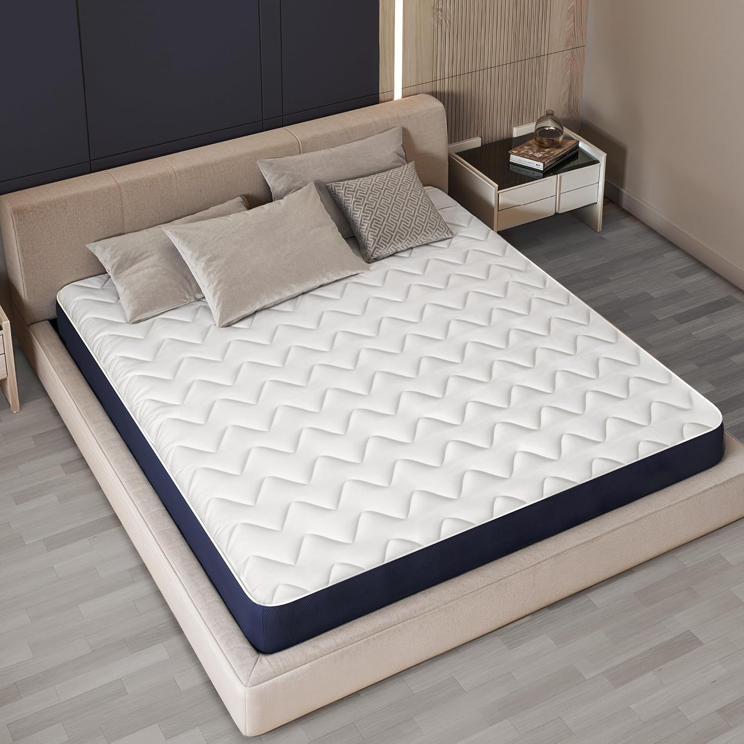 Materac 160 x 200 z pianki waterfoam, hipoalergiczny | Wysokość 14 cm | Wypełnienie z waty i pokrycie z przewiewnej tkaniny 3D, przeciwko roztoczom i grzybom | Wyprodukowany we Włoszech