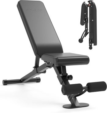leikefitness Regulowana ławka treningowa składana ławka do ćwiczeń z automatyczną blokadą do pionowego spadku nachylenia i ćwiczeń całego ciała