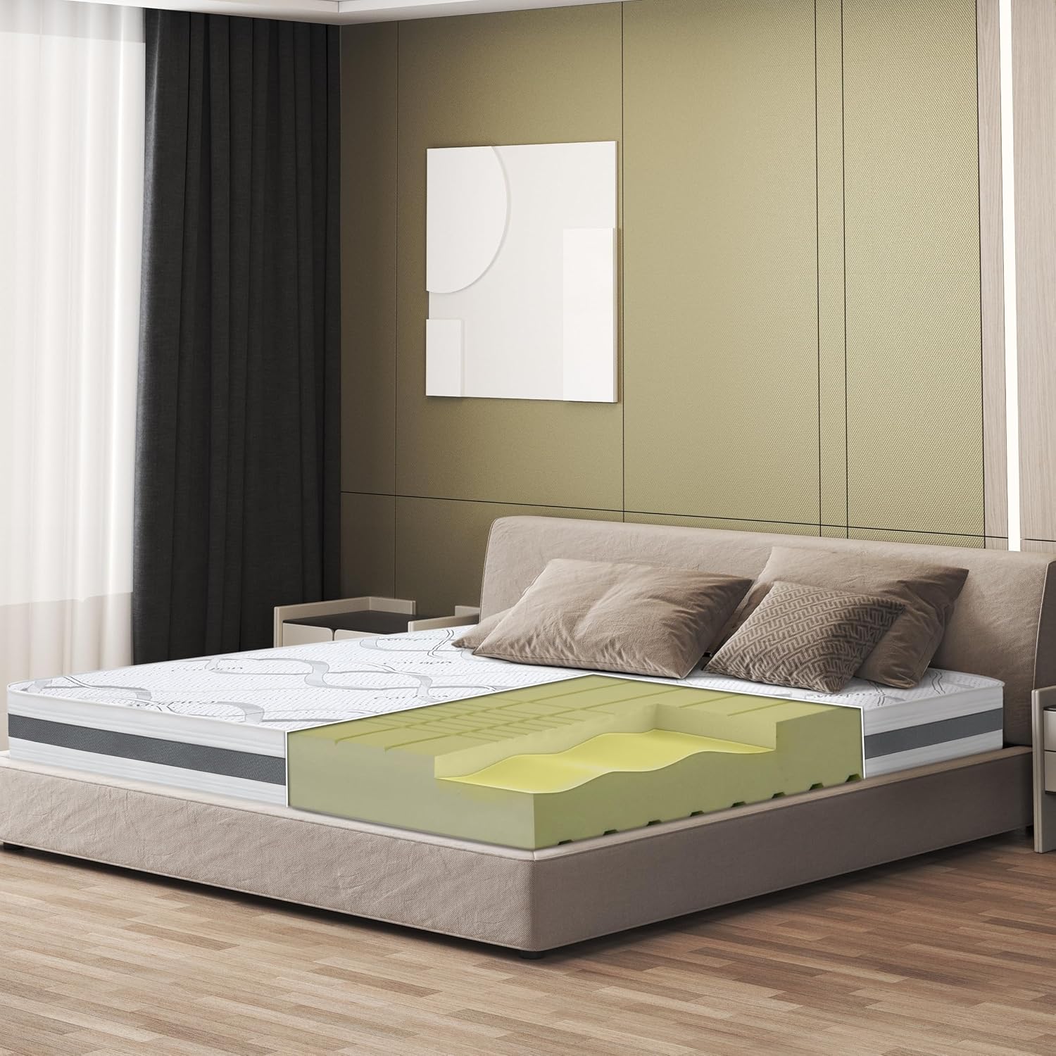 The White Stone Materac 160 x 200 o średniej twardości | Wysokość 20cm | Właściwości ortopedyczne i samomodelujące | Hipoalergiczny i oddychający materiał | Wyprodukowano we Włoszech