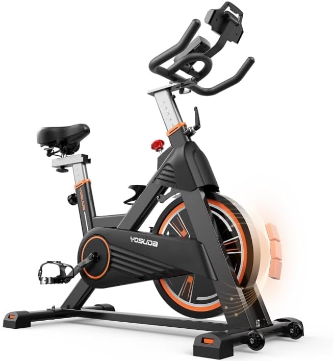 YOSUDA Rower domowy, uchwyt na tablet, rower domowy, rower wewnętrzny z wyświetlaczem LCD