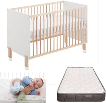 Drewniane łóżeczko dziecięce 60x120, materac Morfeum | Umami CoolDreams