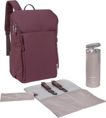 LÄSSIG Plecak do przewijania dla niemowląt z podkładką do przewijania, mocowaniem do wózka dziecięcego i uchwytem na butelkę/GRE Slender Up Backpack