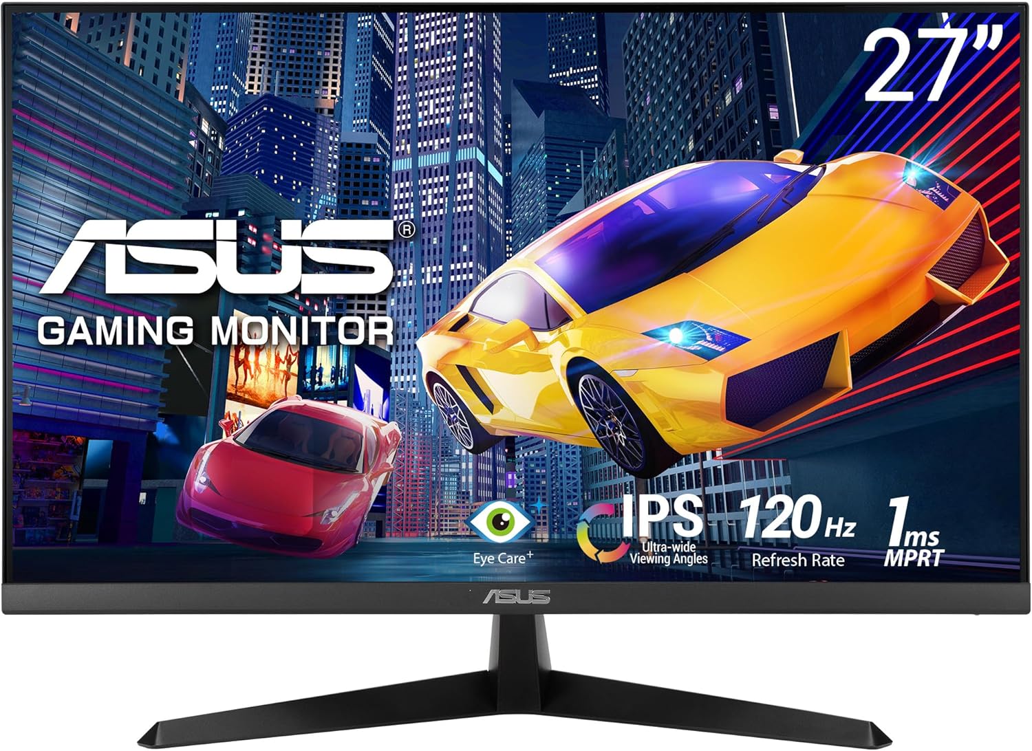 ASUS VY279HGR Eye Care 27" monitor do gier (FHD (1920 x 1080), IPS, 120 Hz (OC), SmoothMotion, 1 ms (MPRT), Adaptive Sync, Eye Care Plus, filtr niebieskiego światła, Flicker Free)