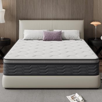 DEWINNER Materac 160x200x25cm Materac ze sprężynami kieszeniowymi i pamięcią kształtu, ergonomiczny 7-strefowy materac, doskonałe wsparcie, oddychający (160x200x25)