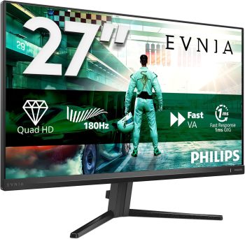 Philips - Monitor do gier QHD 27 cali, 180 Hz, 1 ms GtG, FreeSync Prem. (1920 x 1080, 2 x HDMI, DisplayPort) czarny/szary
