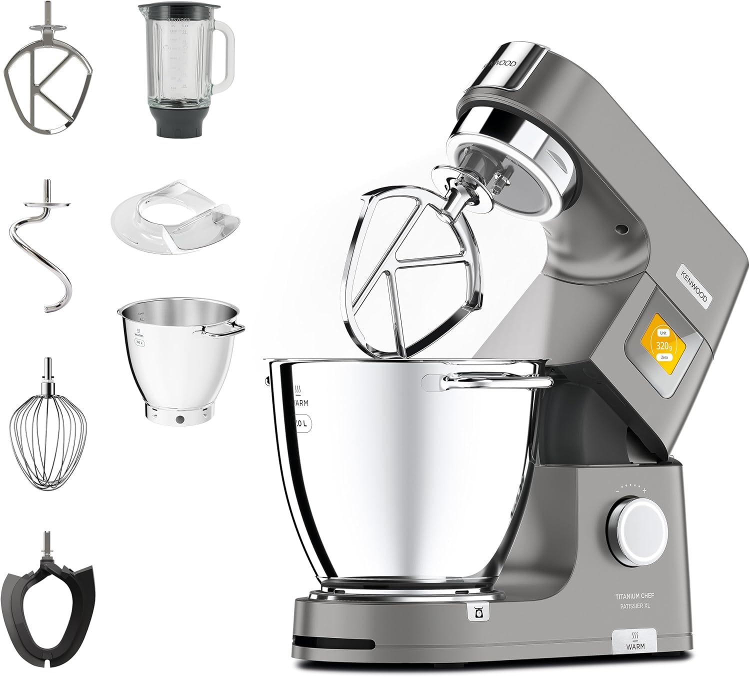 Kenwood Titanium Chef Patissierxl Robot Kuchenny, Srebrny, 1400 W