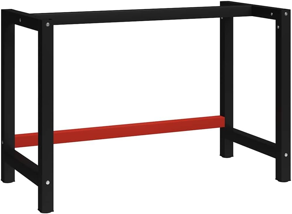 vidaXL Metalowa rama pod blat roboczy, 120x57x79 cm, czarno-czerwona