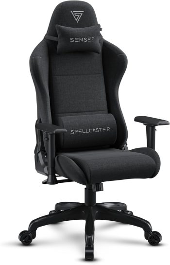 SENSE7 Spellcaster FUKU Fotel Gamingowy - Alcantara Premium - Ergonomiczny Komfort, Regulacja 160°, Regulowane Podłokietniki, Oddychająca Pianka HR - Idealny do Biura lub Gamingu, Elegancki Design