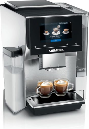 SIEMENS, w pełni automatyczny ekspres do kawy zbożowej, EQ700, ekran iSelect,coffeeWorld,Cold Brew,Slow Brew,taca na mleko, adapter do cegieł na mleko, Home Connect, stal nierdzewna, biały, integralny