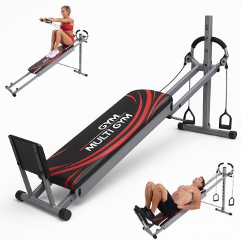 GYMFORM MultiGym - kompletne, składane urządzenie fitness, aby wzmocnić całe ciało, ponad 100 ćwiczeń, do domu, Total Gym