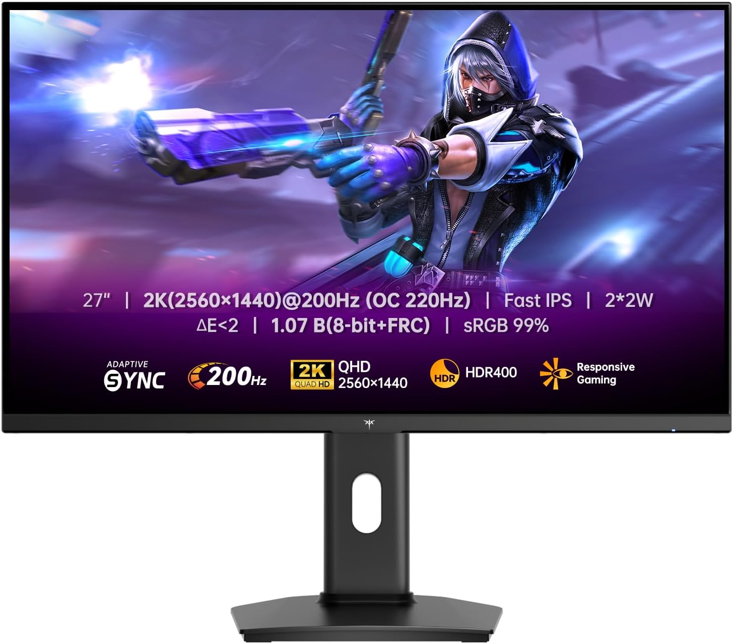27 Calowy Monitor Gamingowy QHD 2560x1440 240Hz IPS 1ms Adaptive Sync Monitor do Gier z DisplayPort HDMI do PC