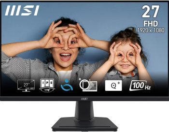 msi PRO MP275 27-calowy monitor biurowy Full HD, panel IPS 1920 x 1080, 100 Hz, przyjazny dla oczu, wbudowane głośniki, regulacja nachylenia, HDMI 1.4b, D-Sub (VGA)