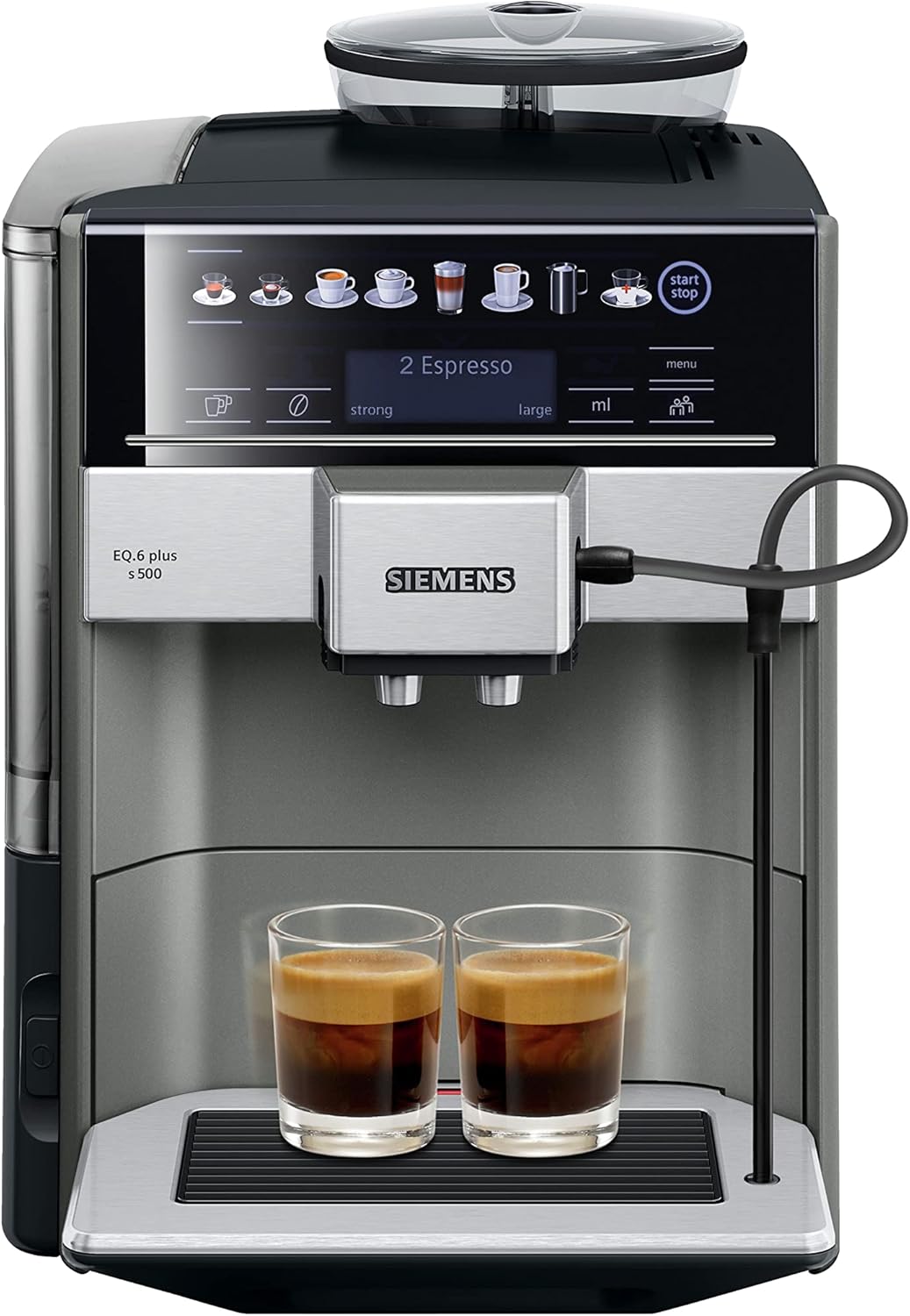 Siemens TE655203RW EQ.6 plus s 500 Automatyczny Ekspres Do Kawy, 1500 W, 1.7 L, Czarno/Srebrny
