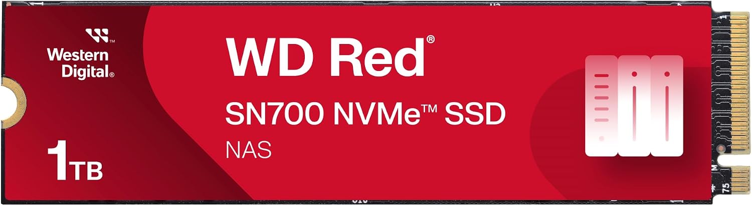 WD Red SN700 1TB NVMe SSD for NAS devices, with robust system responsiveness and exceptional I/O performance