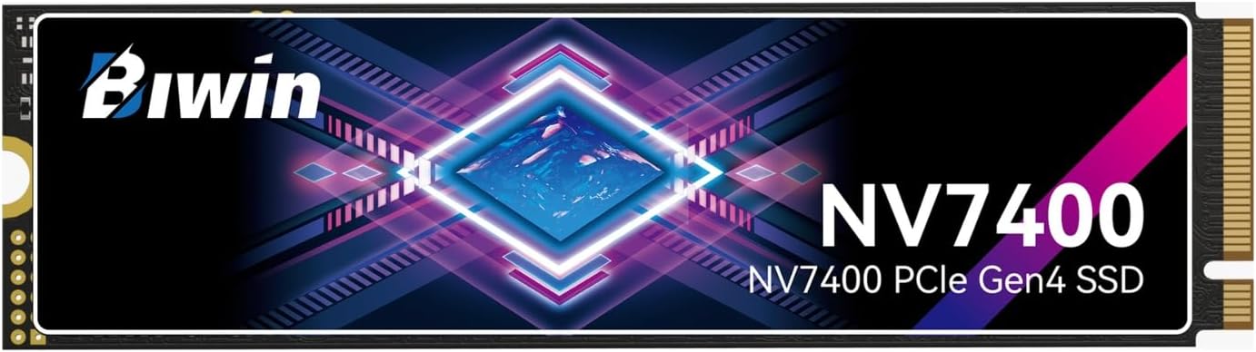 BIWIN Black Opal NV7400 1TB SSD, prędkość odczytu do 7400 MB/s Gen4x4 NVMe M.2 2280, wewnętrzny dysk SSD PCIe 4.0 TLC do gier, gotowy na PS5, laptop i komputer stacjonarny