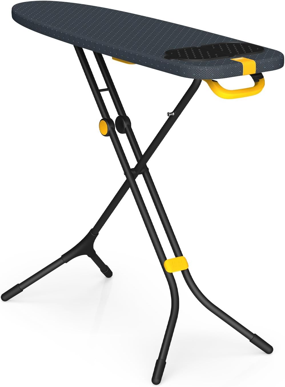 Joseph Joseph Glide Plus Deska do prasowania 110 x 33 cm z regulowanymi nóżkami i zintegrowaną podstawką na żelazko parowe oraz kompatybilnym pokrowcem, zapobiegającym kapaniu, czarna/niebieska